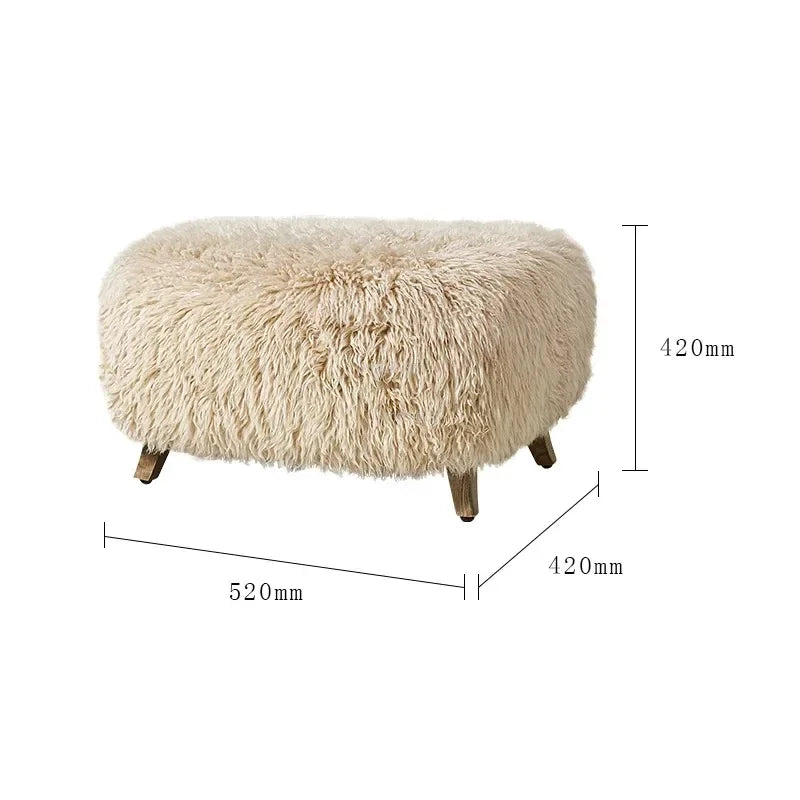 Modern Fabric Accent Chair – French Light Luxury Wood-Back Lounge Armchair