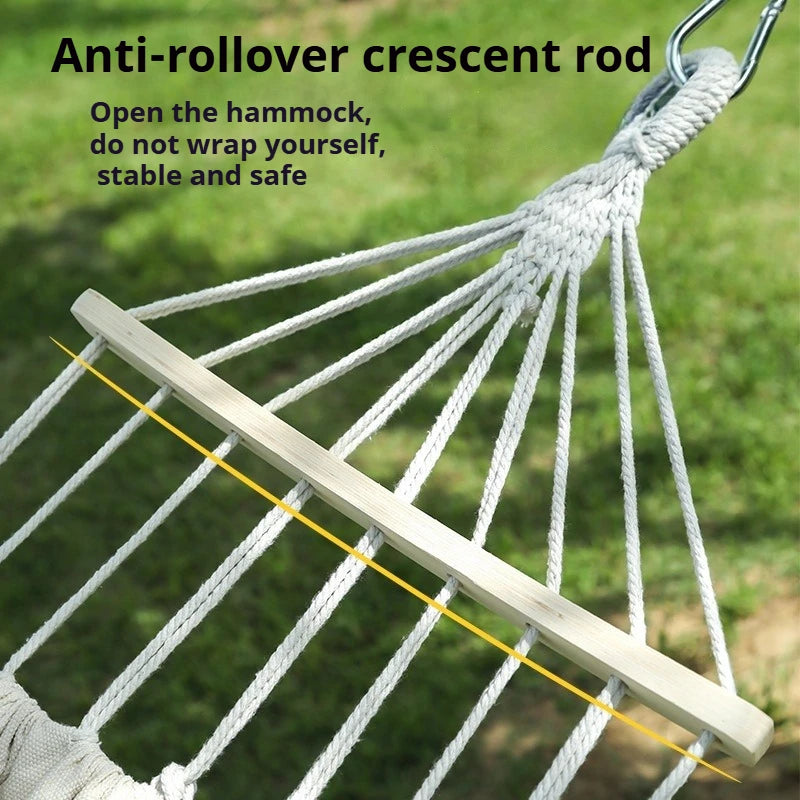 Hammock outdoor swing, anti - rollover for outdoor picnic, beach camping. Suitable for indoor use at home, for single or double