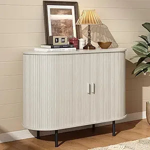 Modern Sideboard Buffet Cabinet with Sliding Door, Storage, and Adjustable Shelves for Contemporary Coffee Bar Console