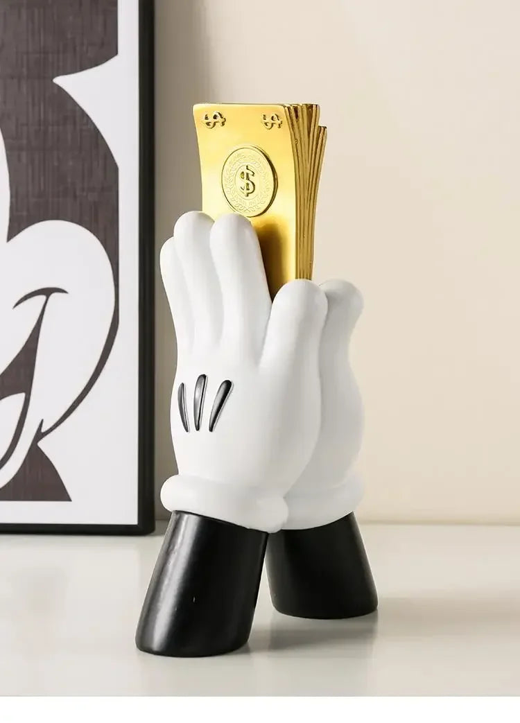 Aesthetic Hand Figurines Worship Money Creative Resin Sculpture Art Hand Statue Luxury Livingroom Decoration Desk Accessories