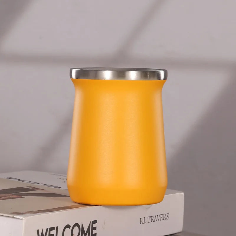 South American Style Double-Wall Yerba Mate Cup – 8oz / 240ml Insulated Flask