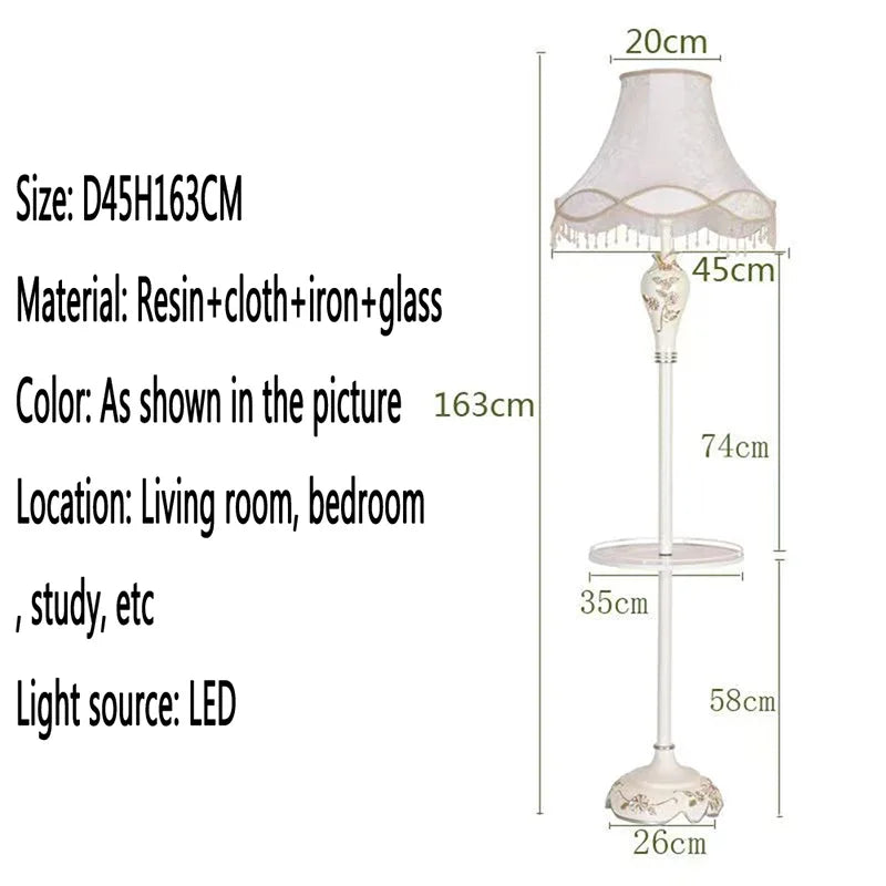 ABEL European Floor lamp Luxurious Living Room Bedroom Study Villa Hotels LED Warm Creativity Floor lamp Next To Sofa