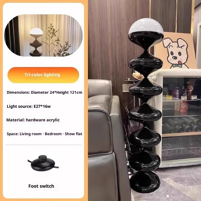 Scandinavian Mid-Century Cream Gourd Floor Lamp Organic Modern for Living Room Bedroom Sofa Ambient Lighting  Floor Lamp LED