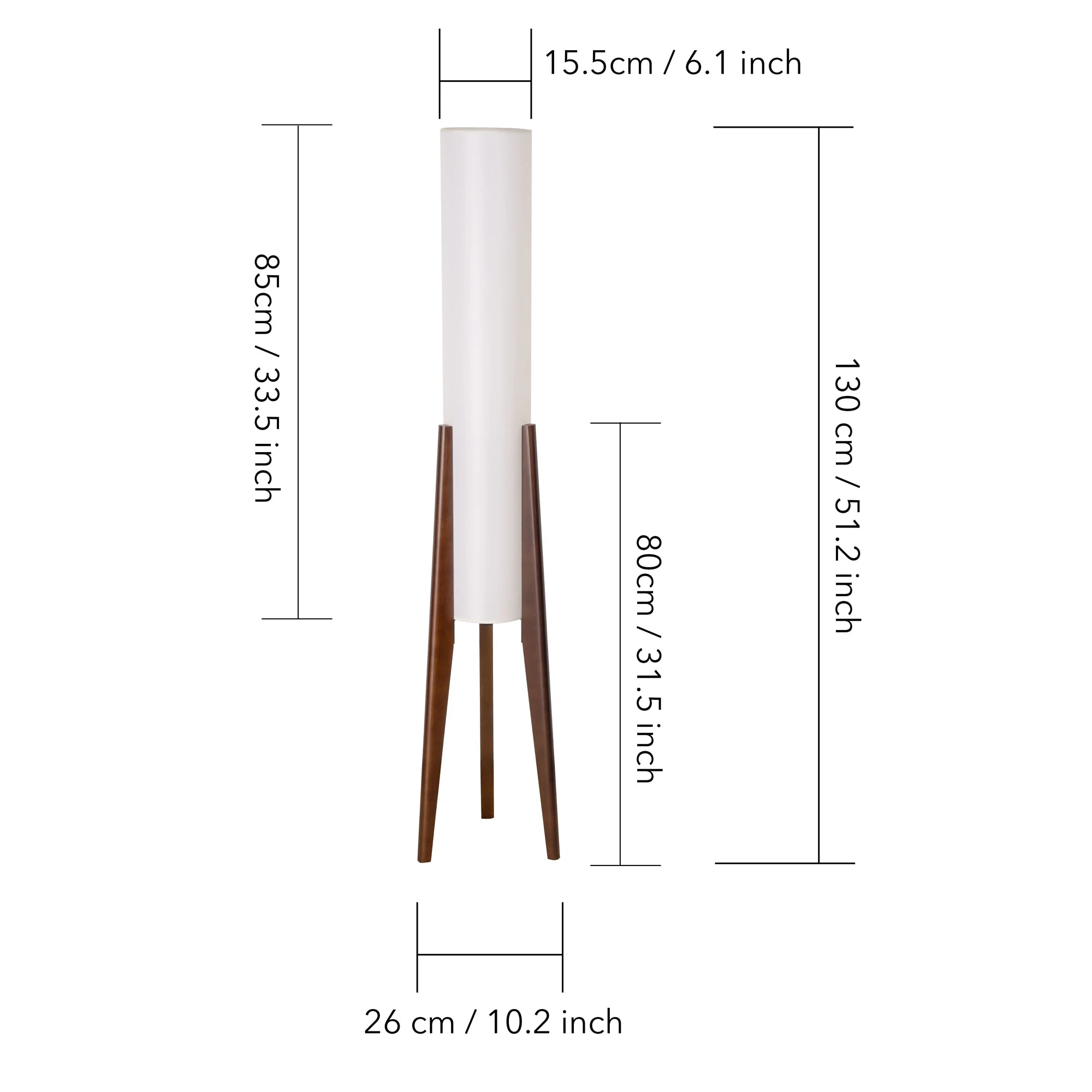 Fabric Floor Lamp Wood Finish Tripod, Cylinder Shade Tall Standing Lamp, Rustic Living Room Floor Lamp, Vintage Style Standing L