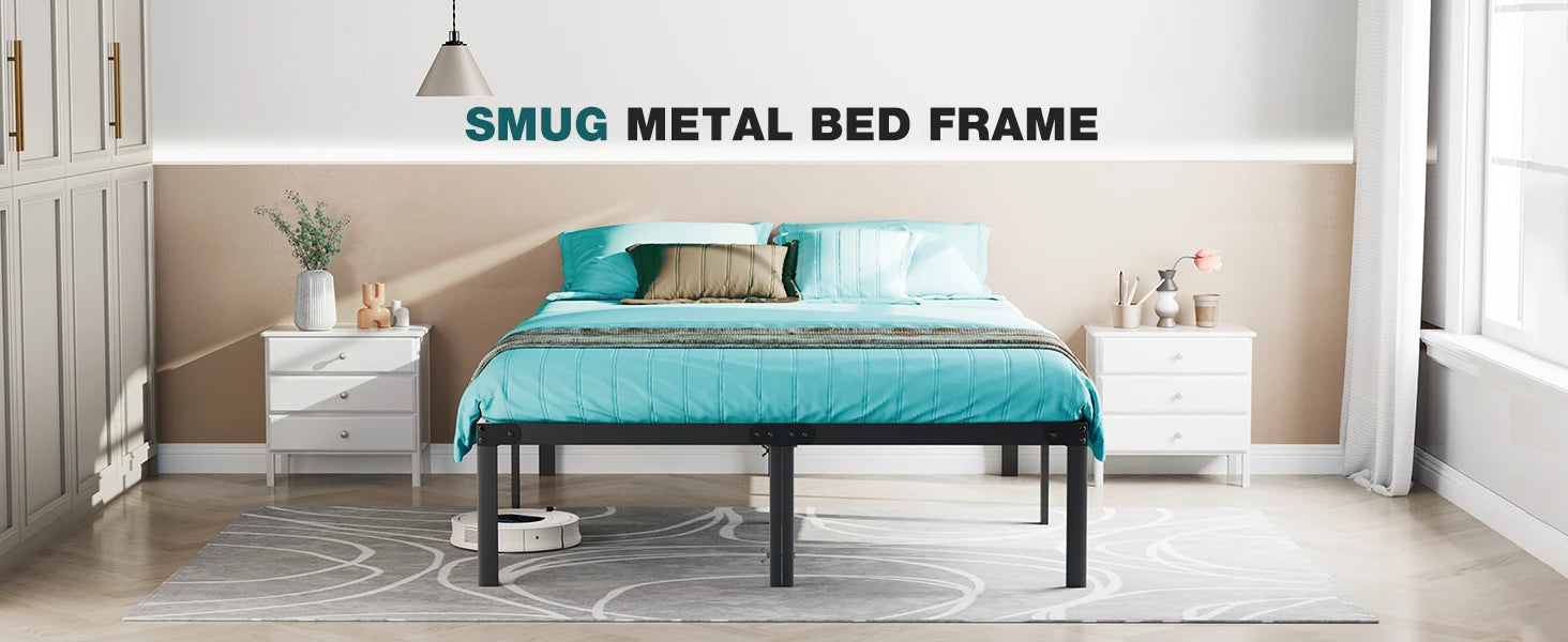 Metal Platform Bed Frame – Twin / Full / Queen / King with Under-Bed Storage