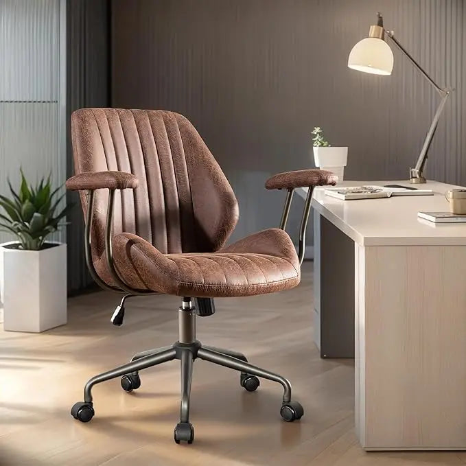 Home Office Chair,Ergonomic Computer Chair with Lumbar Support Adjustable Height,Mid-Century Modern Office Chair with Rolling