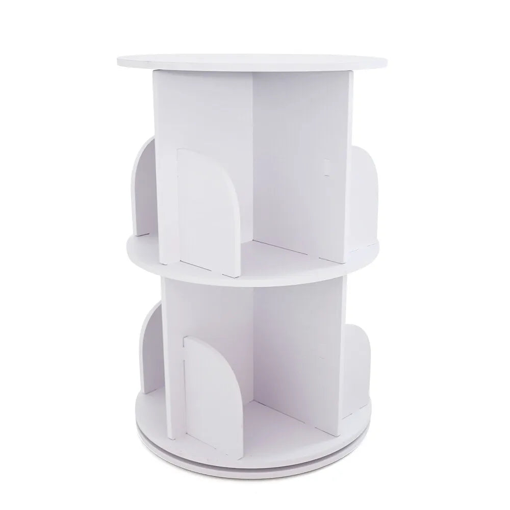 2-Tier Rotating Bookshelf – 360° Floor-Standing Display Bookcase