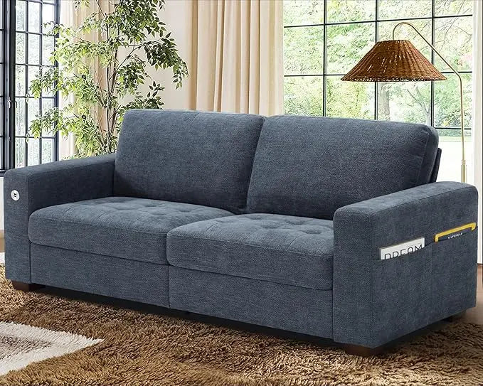 Sofas for Living Room, Chenille Loveseat Couch Set, Small Sofa, 3 Seater Sofa, USB Charging, Removable Sofa Cover,Sol