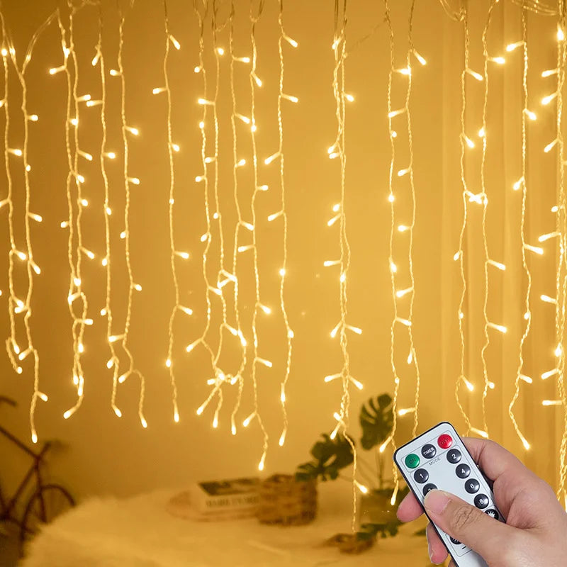 8 Modes USB Ice Stick Light String   Christmas LED Light Indoor Garland Home Party Garden New Year Bedroom Curtain Decoration