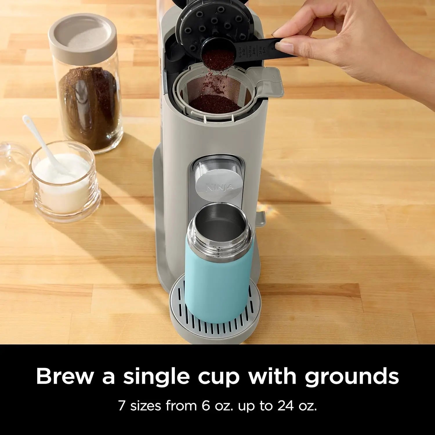Pods & Grounds Single-Serve Coffee Maker – K-Cup Compatible with 56-oz Reservoir