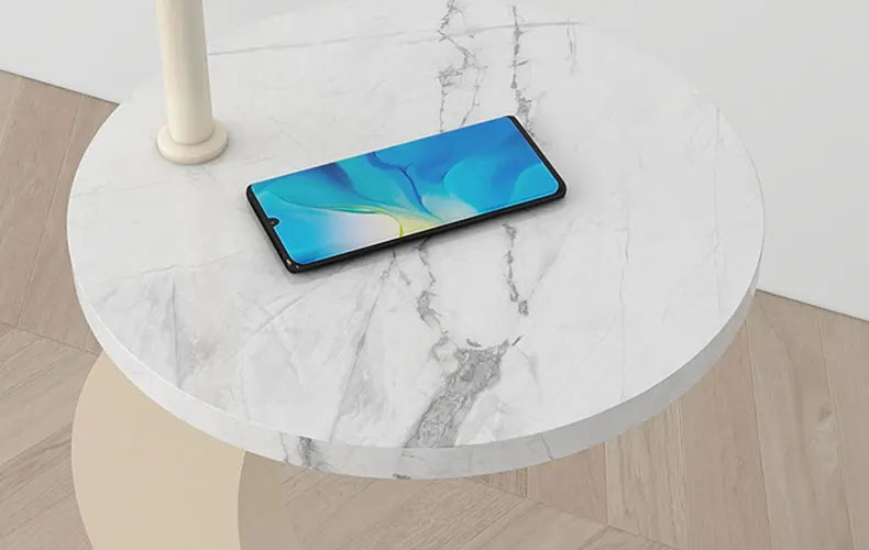 LED Tea Table Floor Lamp Living Room Decoration Bedroom Bedside Lighting Modern Marble Stand Light Black Beige E27