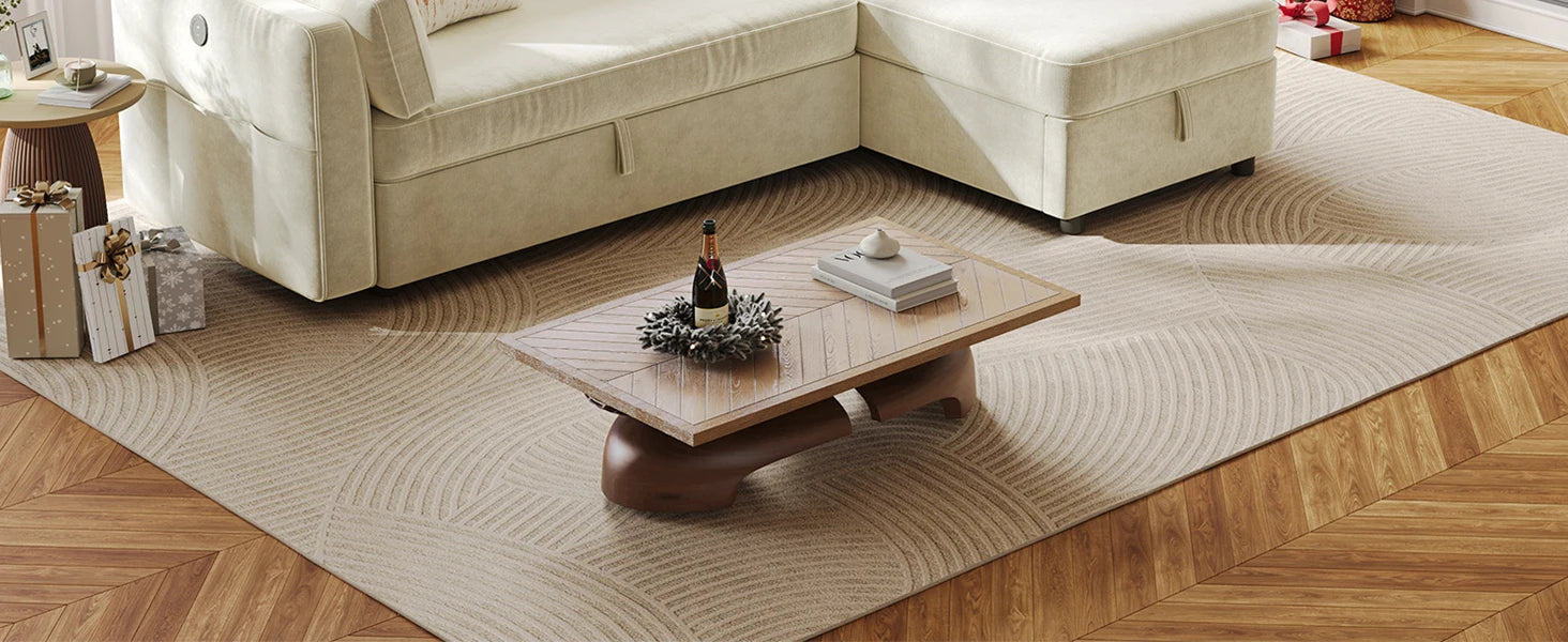 Sectional Sofa Bed with Reversible Storage Chaise, Pull Out Couch Bed Convertible Cloud Chenille Couch with USB Charging & Side