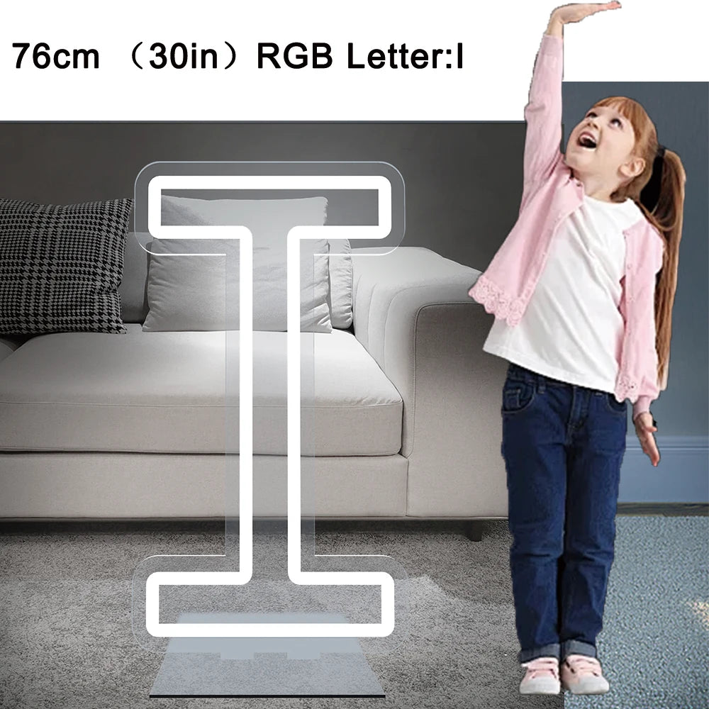76cm Large Light up Letter Sign 26 Alphabet Stand up Lighting for Wedding Birthday Party Home Bar Decor