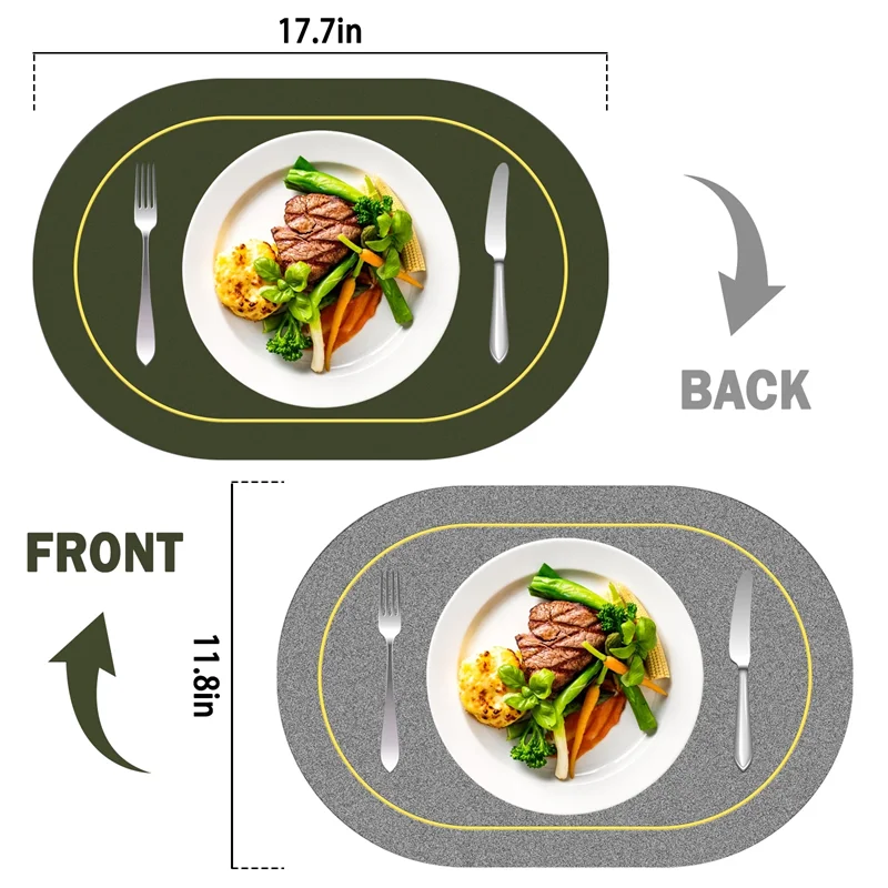 Creative Shapes Placemats,Double-Sided Design Coffee Tea Mat,Nordic Style Kitchen Dining Decor Place Mats,Tableware Pad