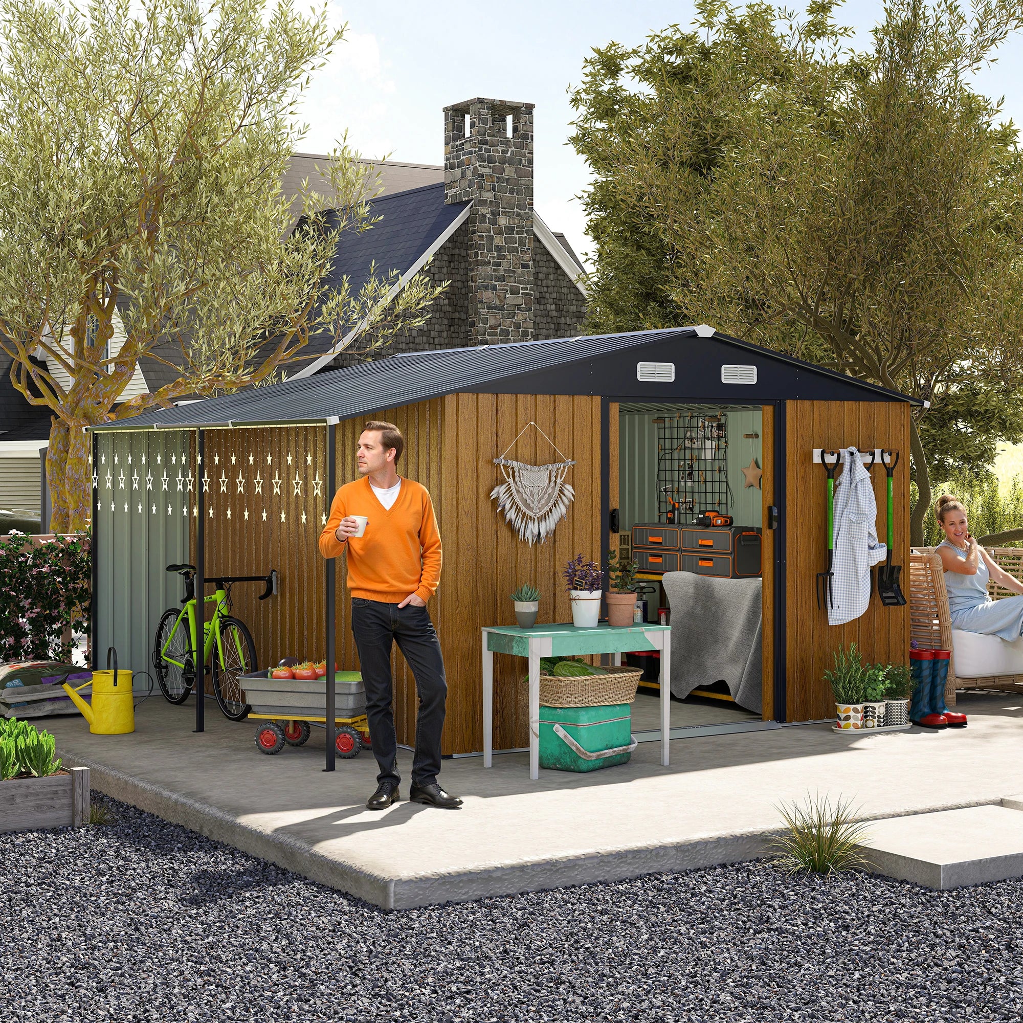 Outdoor Metal Storage Shed – 10 ft × 12 ft Extra Large Steel Shed