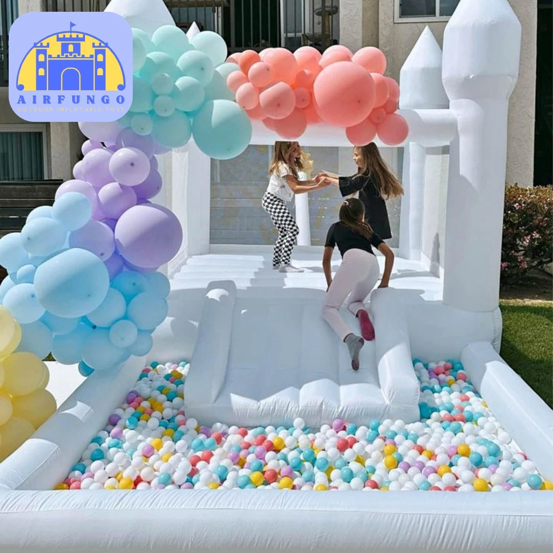 Kids Soft Play Bounce House with Slide & Ball Pit – 9×9×7 ft Inflatable Bouncy Castle