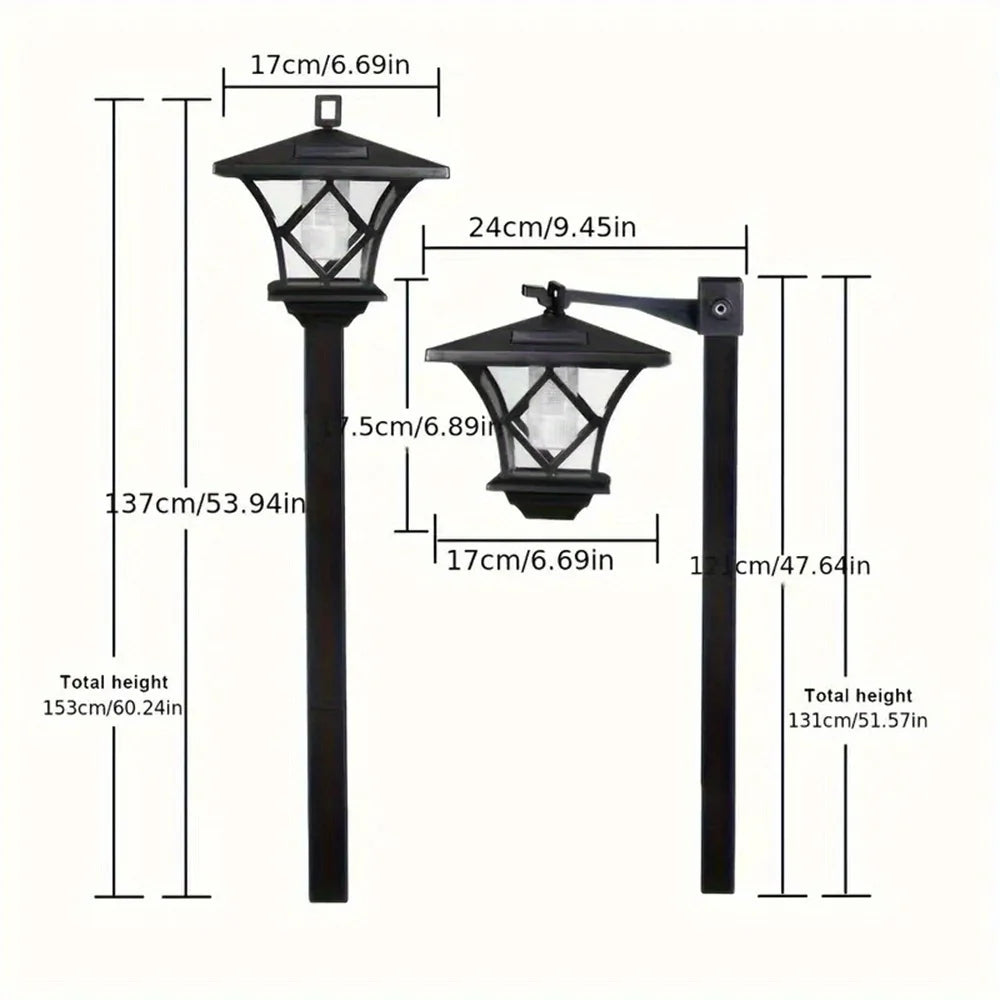 Solar Light Pole Waterproof Solar Lamp Post Vintage Street Lights Solar Post Lights Outdoor for Patio, Gardenand so on
