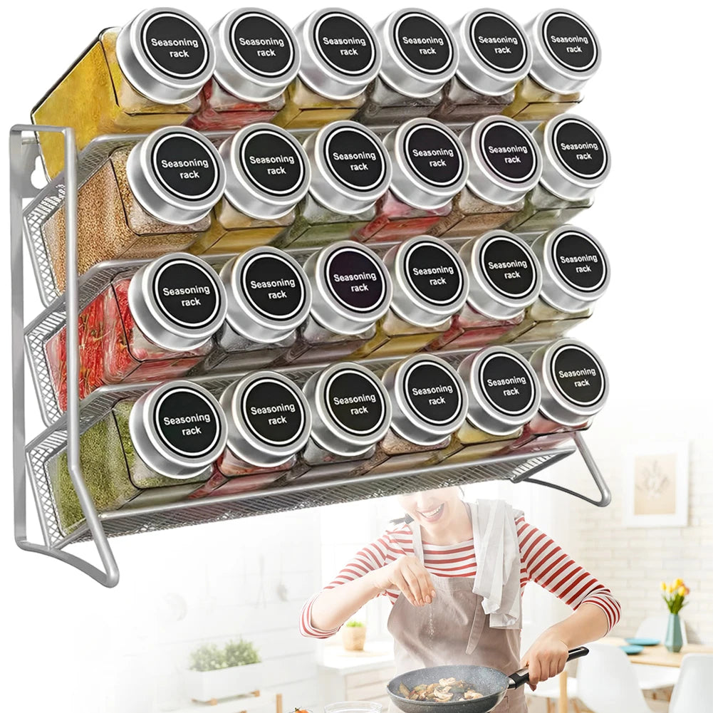 4-Tier Pantry Container Holder – Carbon Steel Cupboard Storage Organizer