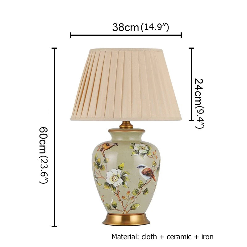 Ceramic Table Lamp Desk Light Luxury Modern LED Pattern Design  For Home Bedroom Living Room
