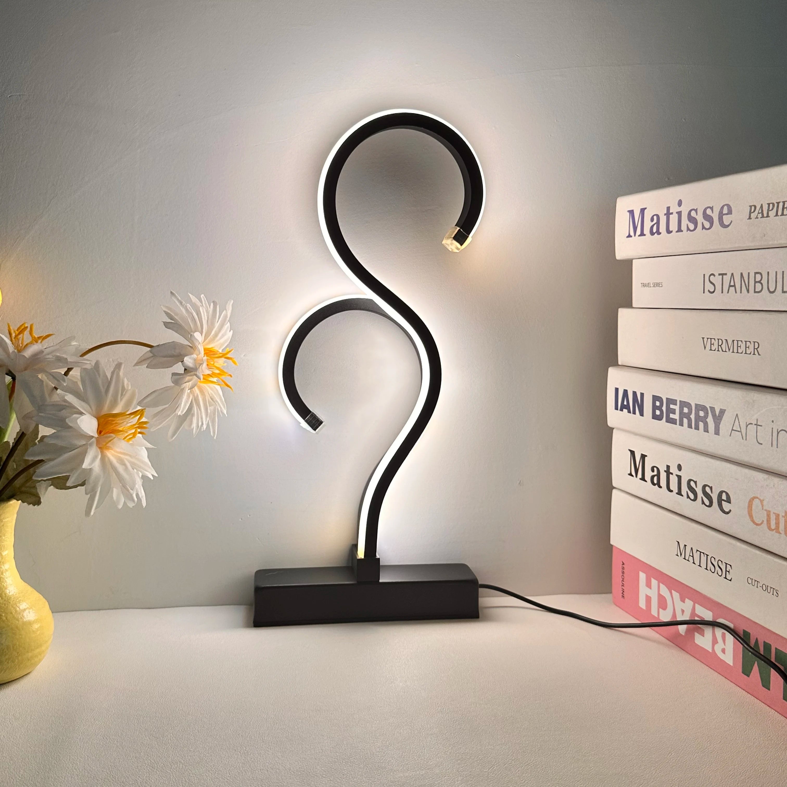 1PC Double Question Mark Creative Desk Lamp with USB Power Plug and Three Color Lighting