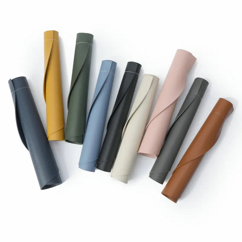 PU Leather Placemat for Table Insulation Pads Tableware Waterproof Oil-proof Semicircle Table Mats Home Decoration Kitchen Tool