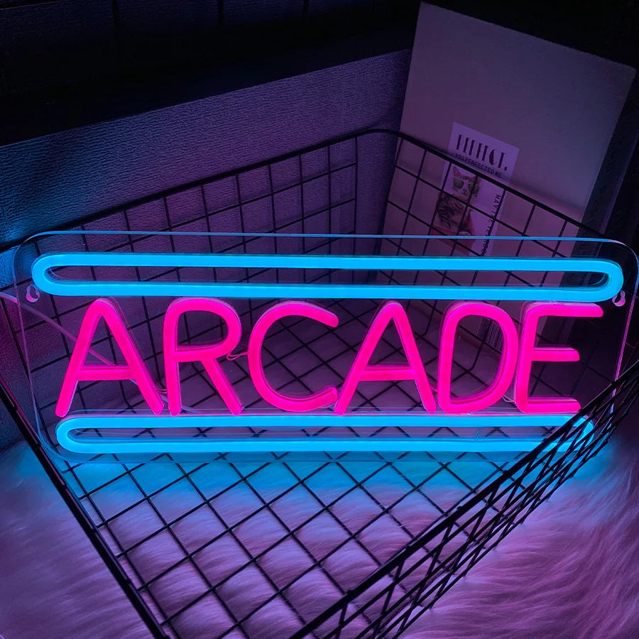 Arcade Led Neon Sign, Retro Arcade Icon, Used For Bedroom, Game Room, Man Cave Decor, The Best Arcade Gift For Teenage Boys.