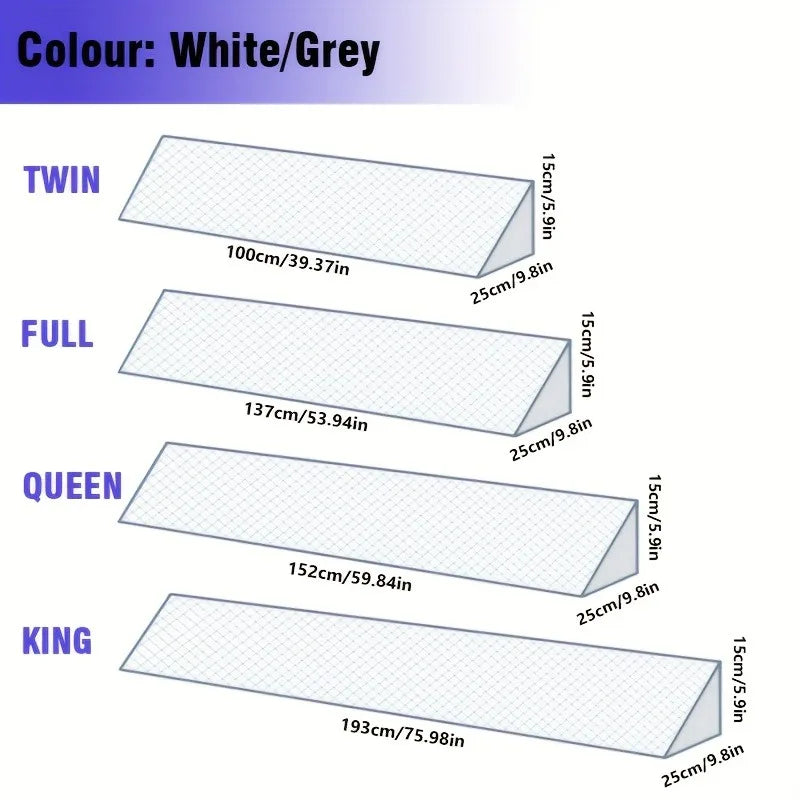 Bed Wedge Pillow - Adjustable 0-7" Gap Filler for Headboard & Mattress/Wall, Backrest, Bed Pillows for Snoring, Spinal Alignment