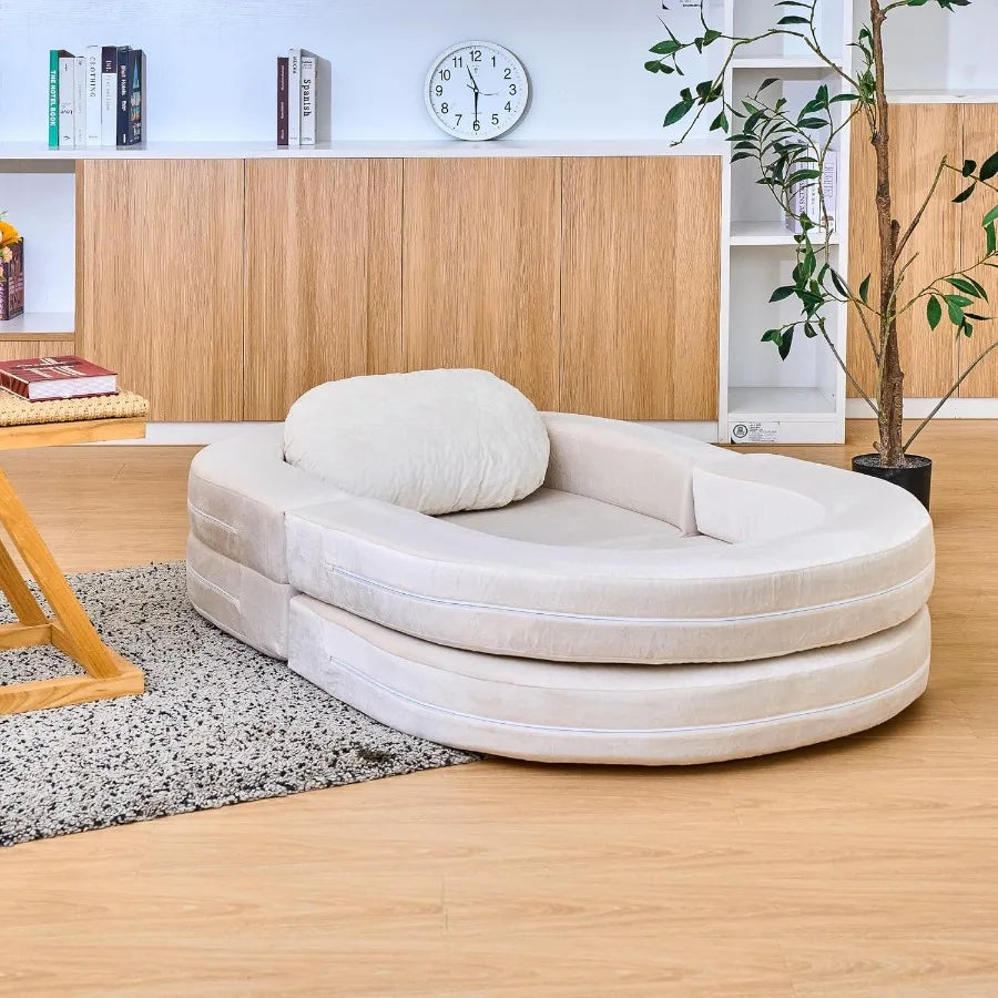 3in1 Folding Sofa Bed with Memory Foam Pillow and Bean Bag Chair Design Spacious Convertible Couch for Adults Ideal for Playtim