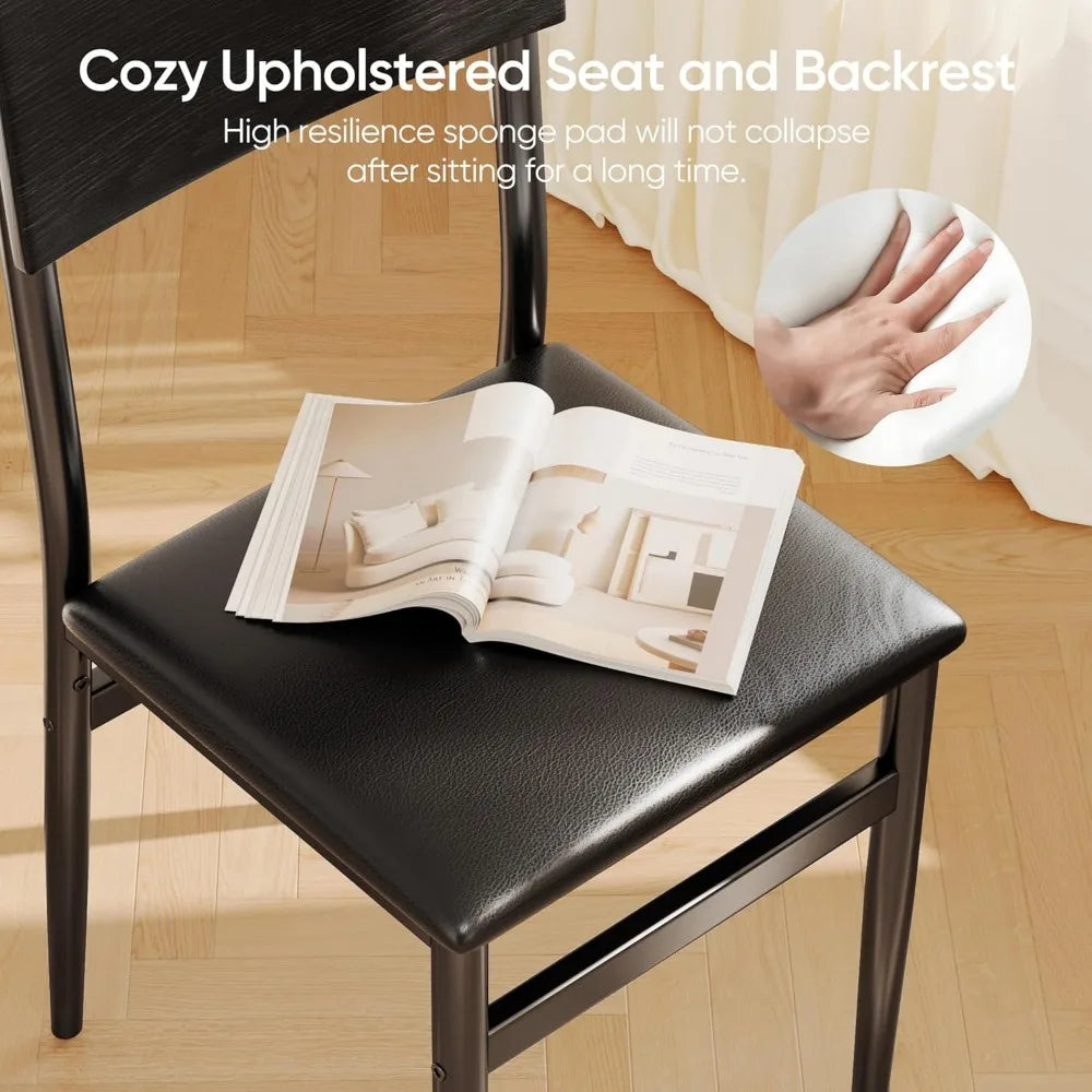 7-Piece Extendable Dining Table Set for 4–6 – 63-Inch Kitchen Table with 6 Padded Chairs