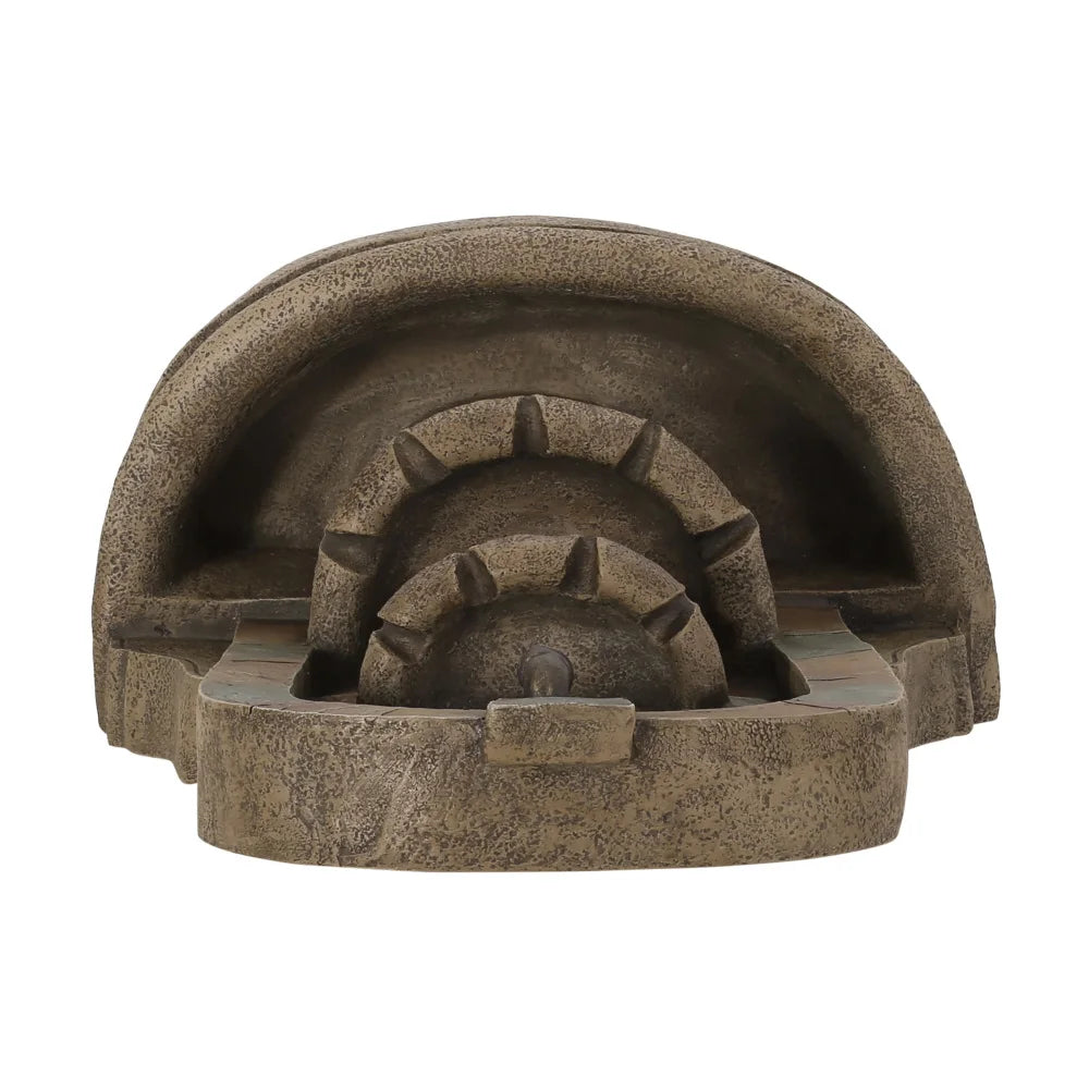 29" Stone Gray Outdoor Water Fountain Weatherproof Standing Waterfall Roman-Style 2-Tier Floor Water Flows for Garden Backyard