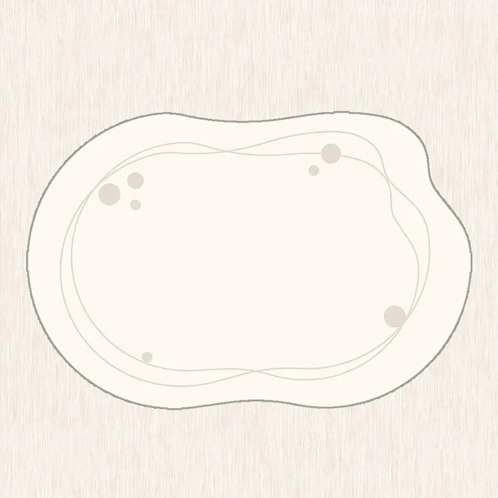 VIKAMA Minimalist Line Design Faux Wool Rug - Ultra-Thin, Stain-Resistant, Non-Slip Carpet for Bedside & Living Room, Soft Mat