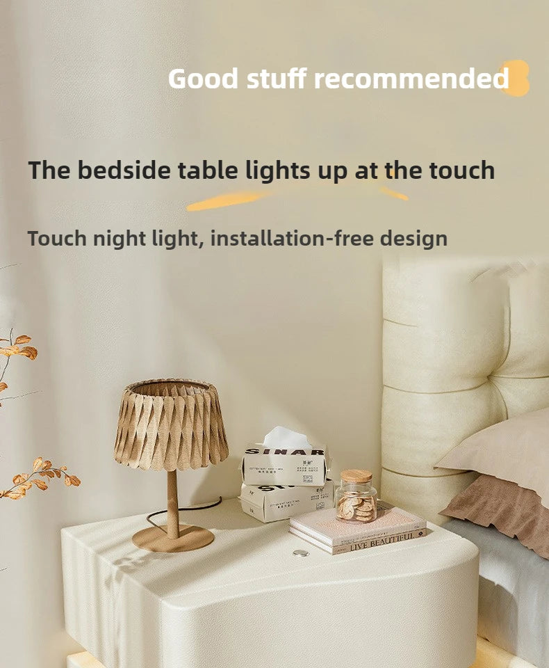 Smart bedside table Creative storage cabinet Bread cabinet Modern simple household bedroom Bedside cabinet Cabinet with lamp