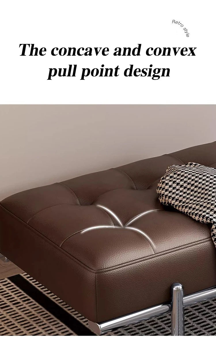 Luxury Leather Ottoman Bench – Hallway Shoe Changing & Lounge Seating