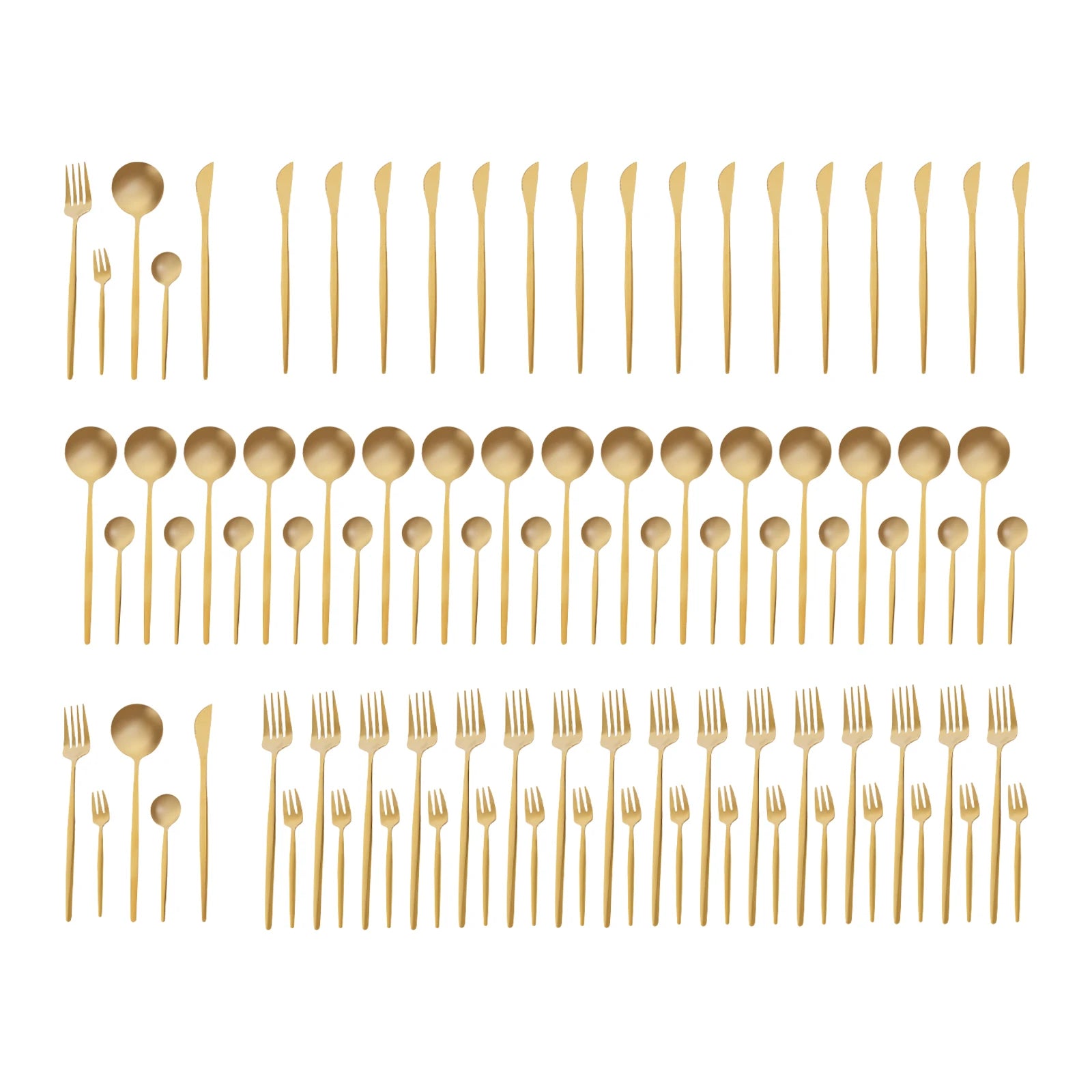 90 Pcs Gold Flatware Set Stainless Steel Silverware Utensil Kitchen Tableware Forks Knives Spoons Cutlery for Home Restaurant