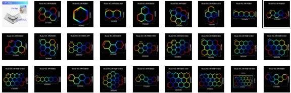 RGB Hexagon LED Garage Light - Hexagon panel light with multi changing music synchronization suitable for gym gaming room party