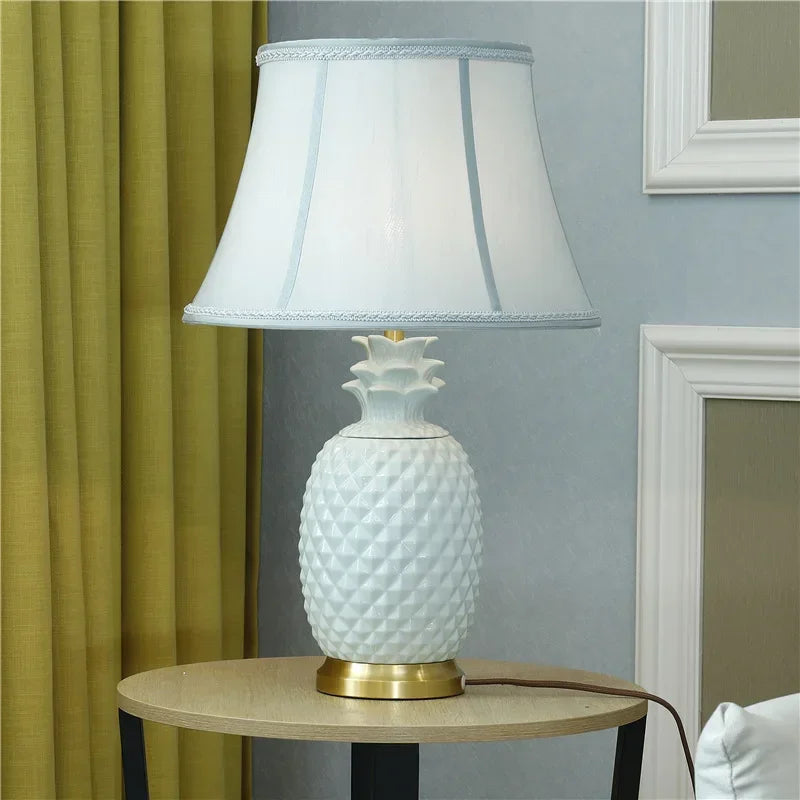 Hongcui Ceramic Table Lamps Desk Lights Luxury Modern Contemporary Fabric for Foyer Living Room Office Creative Bed Room Hotel