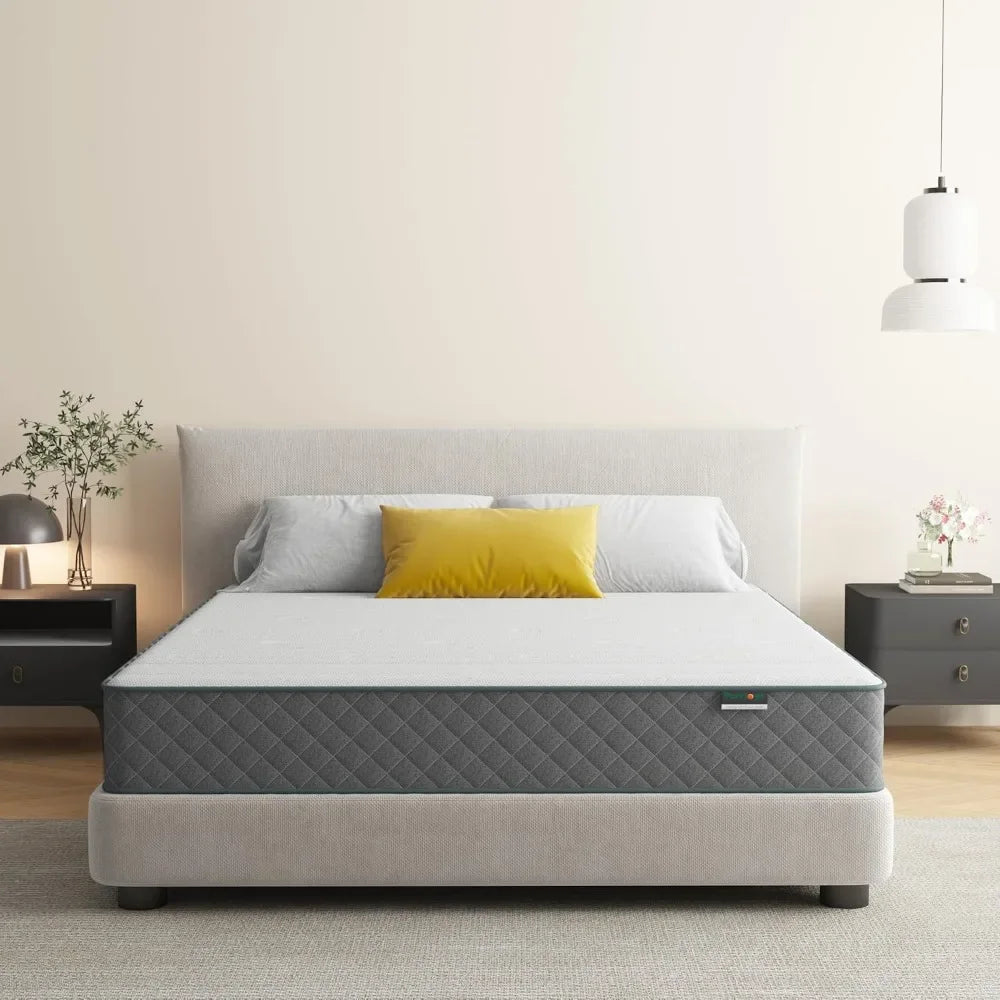 Firm Full Mattress Hybrid Full Mattress in a Box with Gel Memory Foam, Pocket Innerspring, Pressure Relief, Motion Isolation