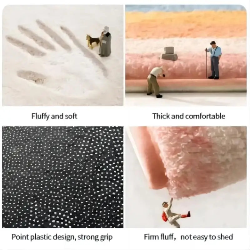 VIKAMA Cute Imitation Cashmere Love Carpet Non-Slip And Dirt Resistant Home Decoration Living Room Bedroom Bedside Foot Mat