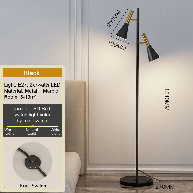 LED Color Floor Lamp Living Room Bedroom Tea Table Modern Home Decoration Red Stand Light G9