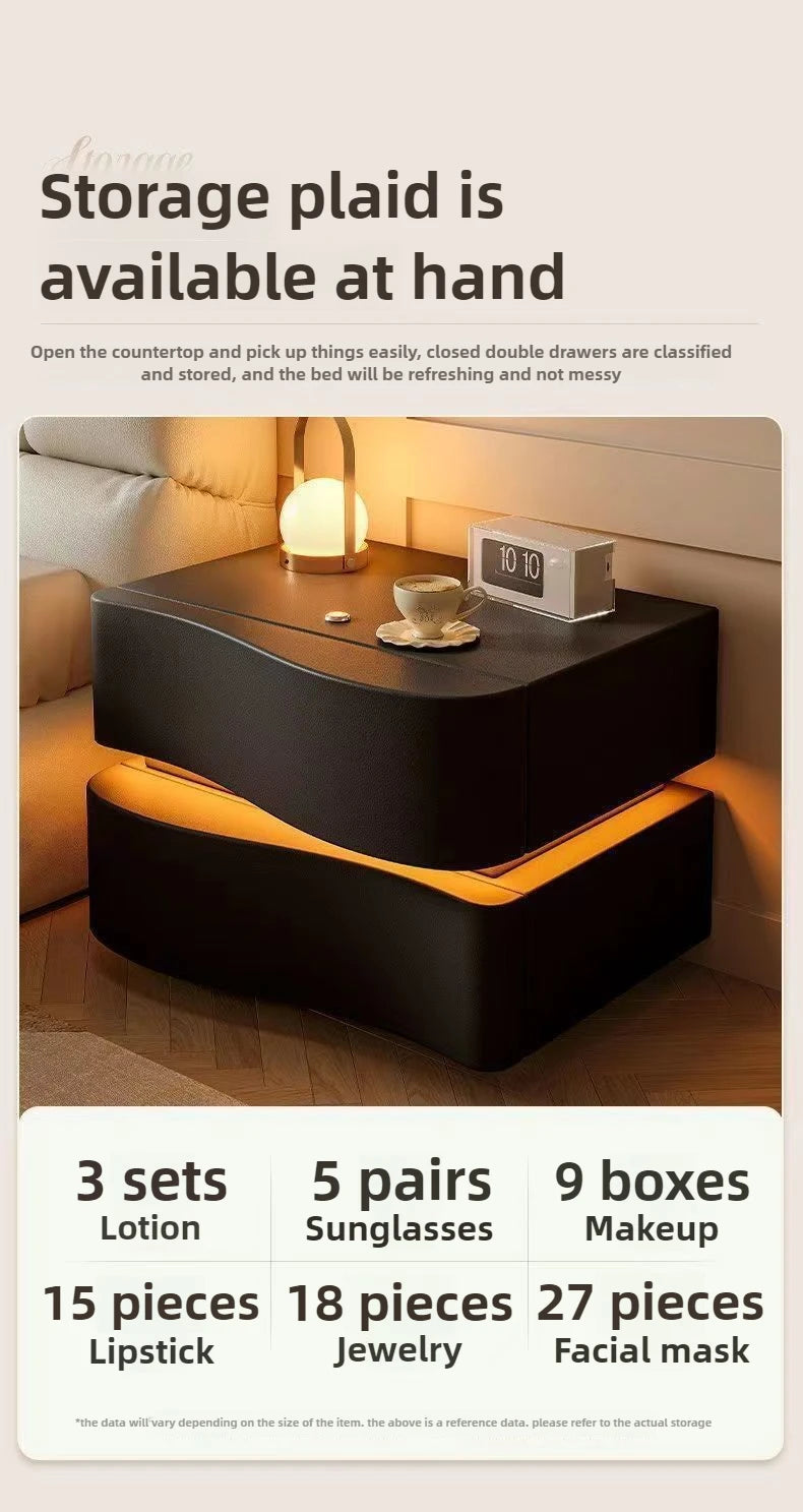 Smart bedside table Creative storage cabinet Bread cabinet Modern simple household bedroom Bedside cabinet Cabinet with lamp