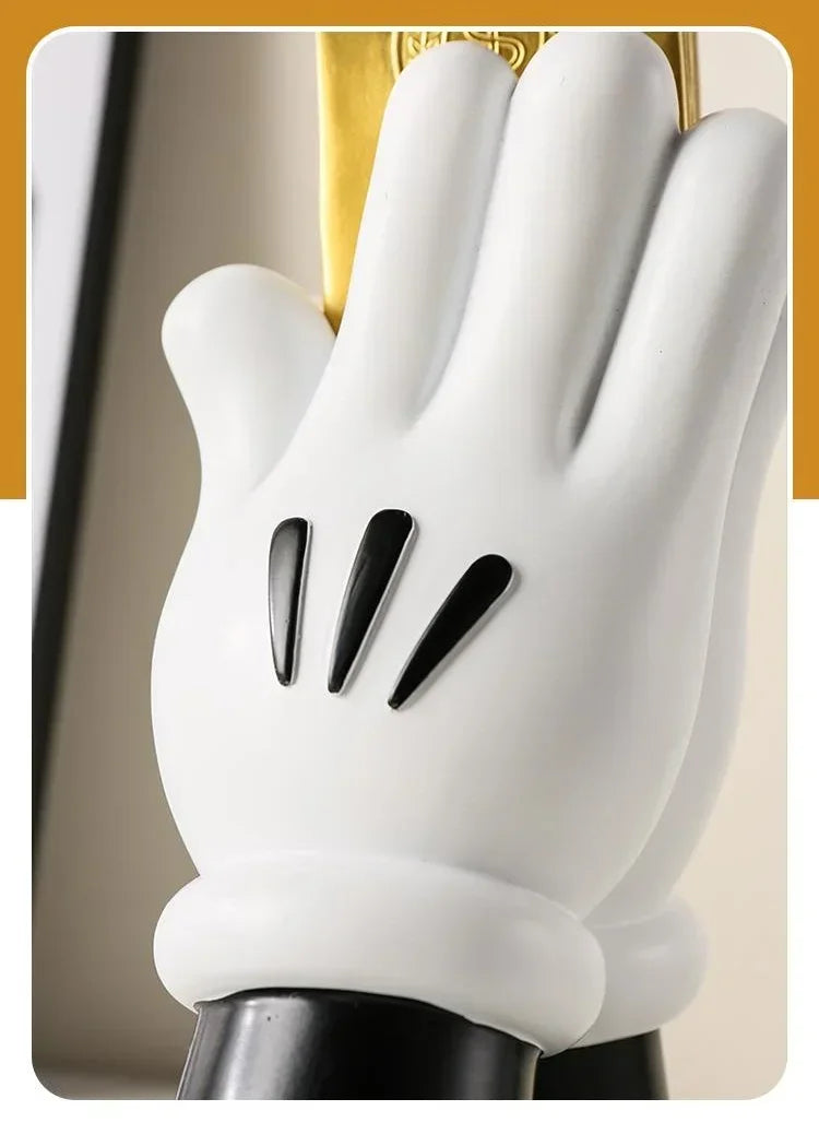 Aesthetic Hand Figurines Worship Money Creative Resin Sculpture Art Hand Statue Luxury Livingroom Decoration Desk Accessories