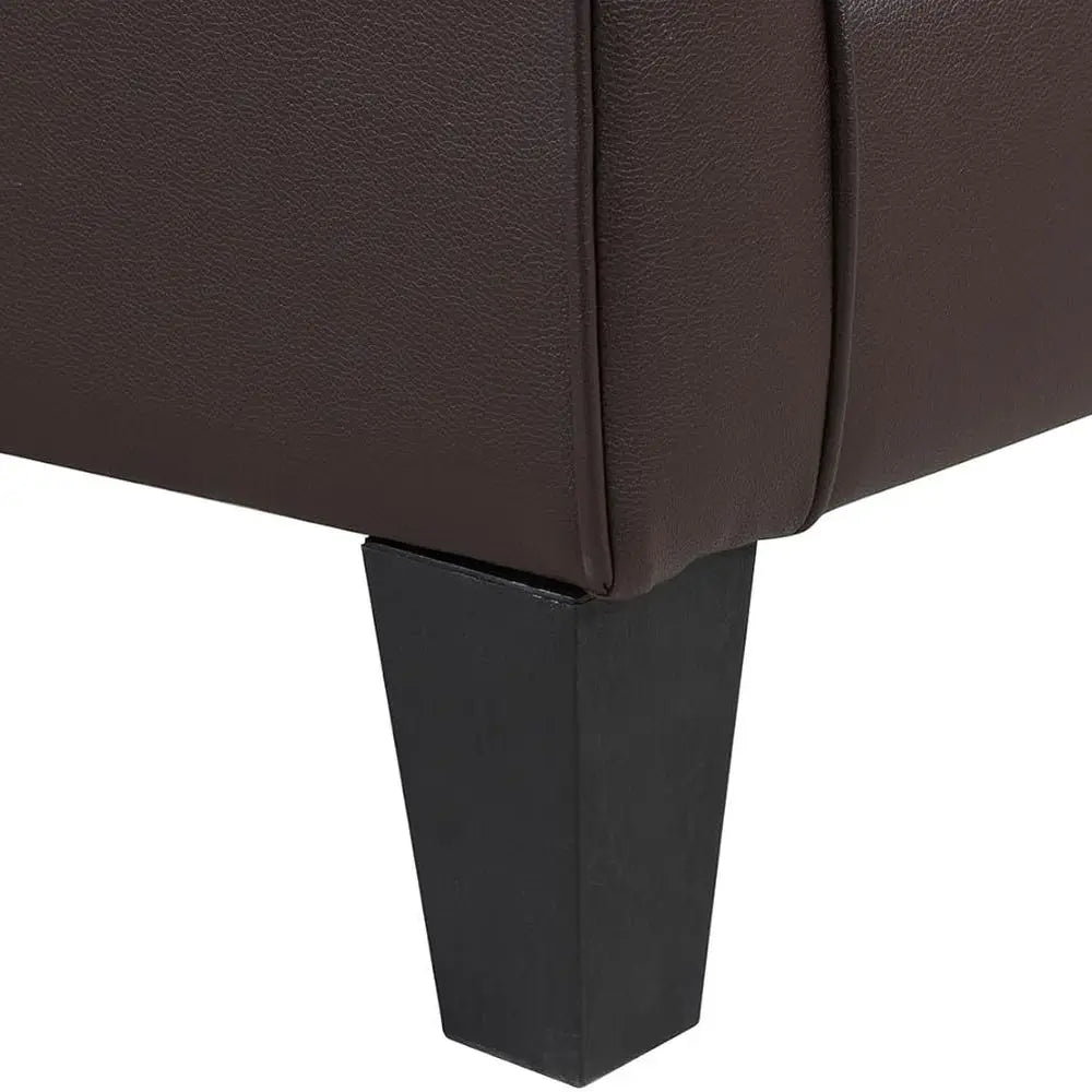 PU Leather Accent Chairs – Set of 2 Overstuffed Mid-Century Modern Armchairs