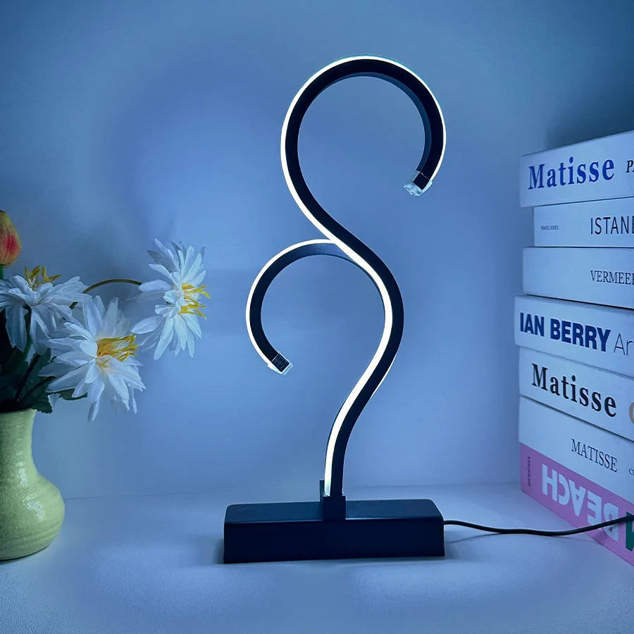 1PC Double Question Mark Creative Desk Lamp with USB Power Plug and Three Color Lighting