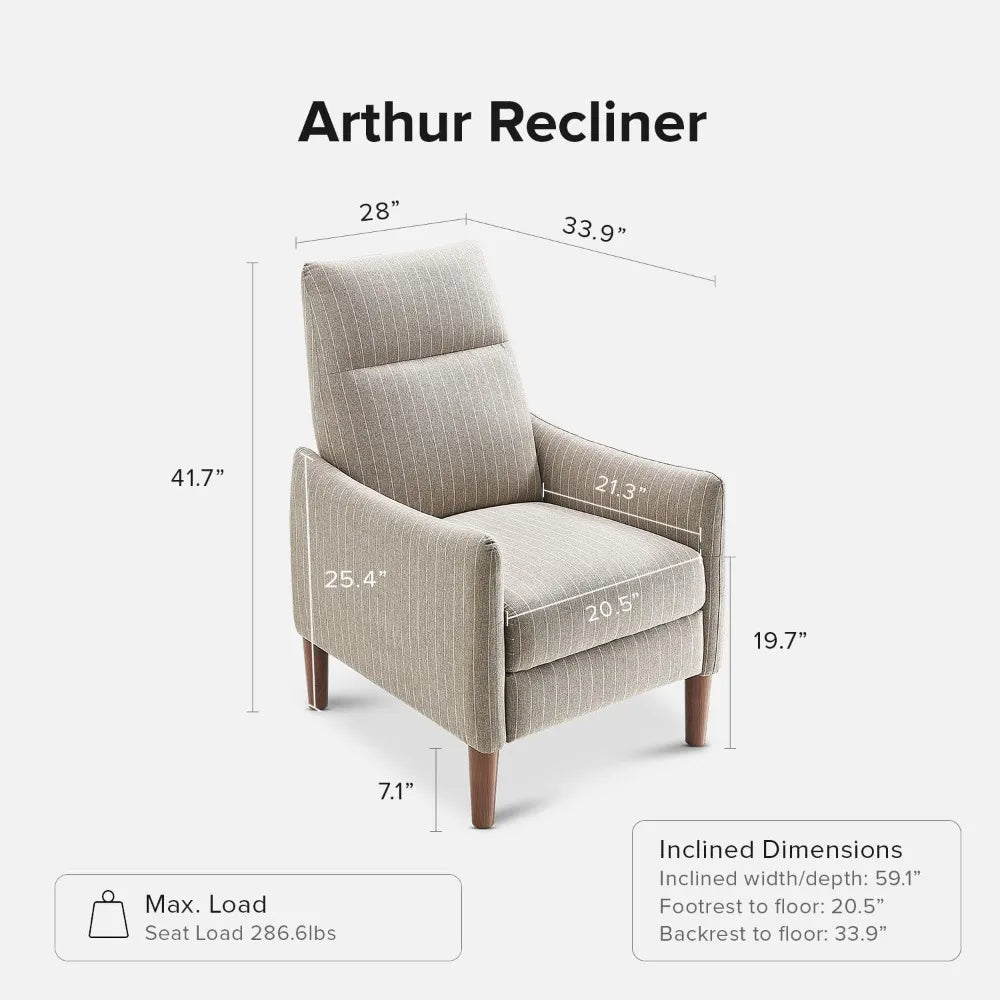 Arthur Recliner Chair – 3-Position Mid-Century High-Back Accent Armchair