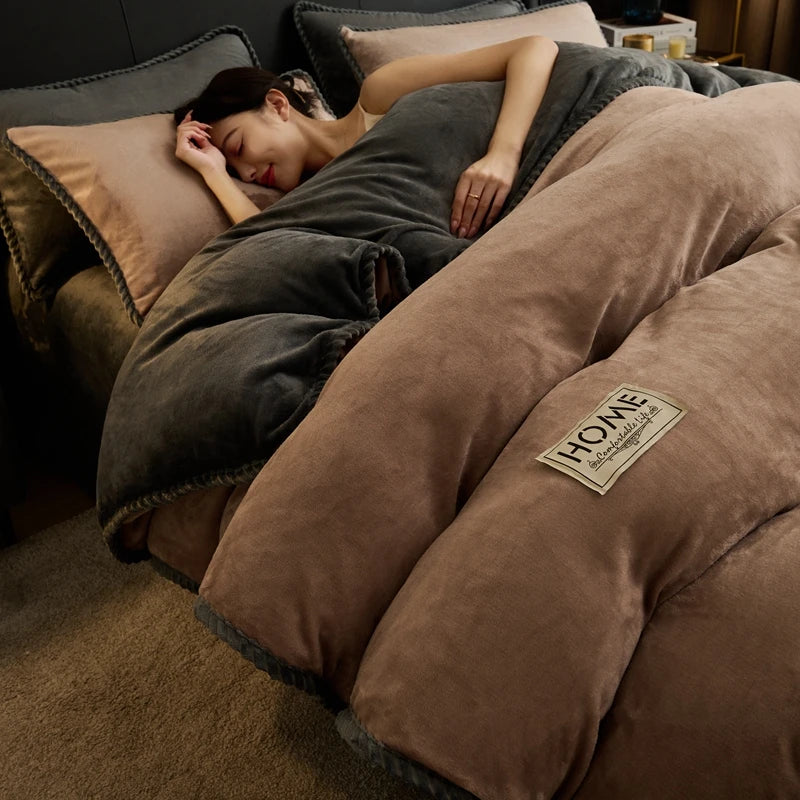 Milk fleece bedding thickened blanket winter lamb wool quilt warm dormitory single double quilt core spring autumn comforter