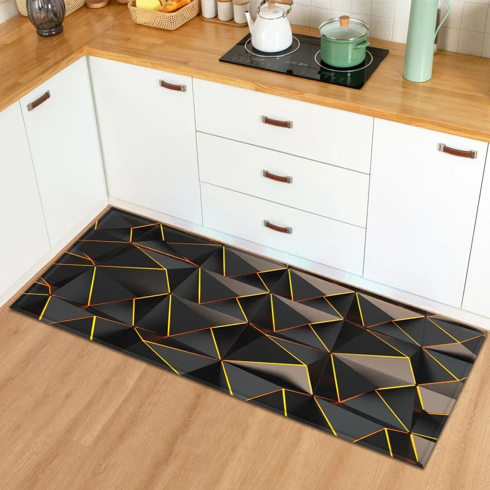 Modern Geometric Kitchen Mat Home Entrance Door Mat Anti-slip Carpets Living Room Decor Rug Nordic Balcony Floor Mats Carpets