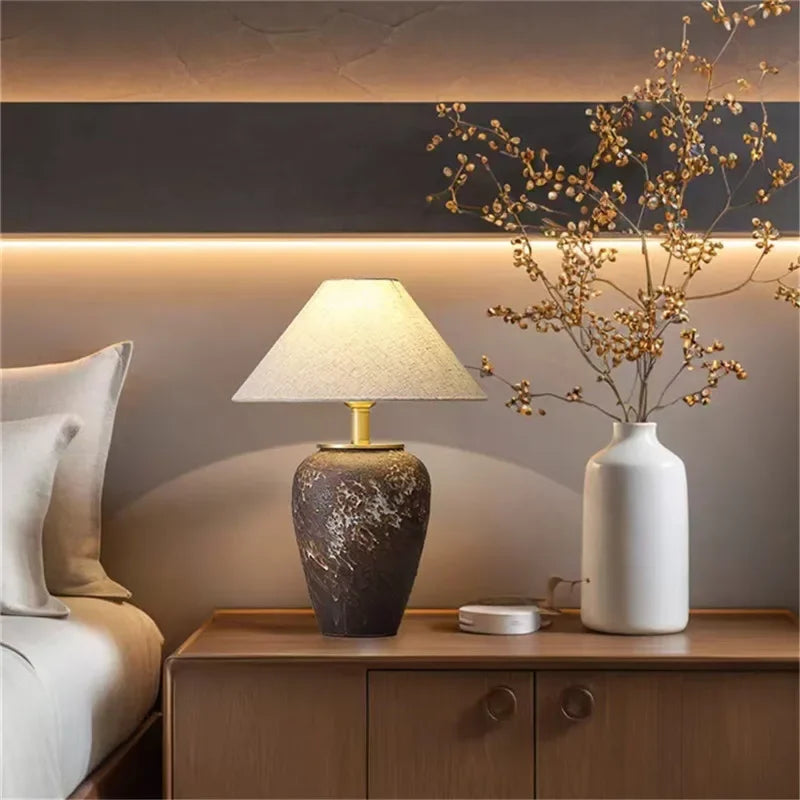 CEDRIC Contemporary Ceramic Table Lamp American Retro Creativity Living Room  Study Villa Hotel Homestay Desk Light