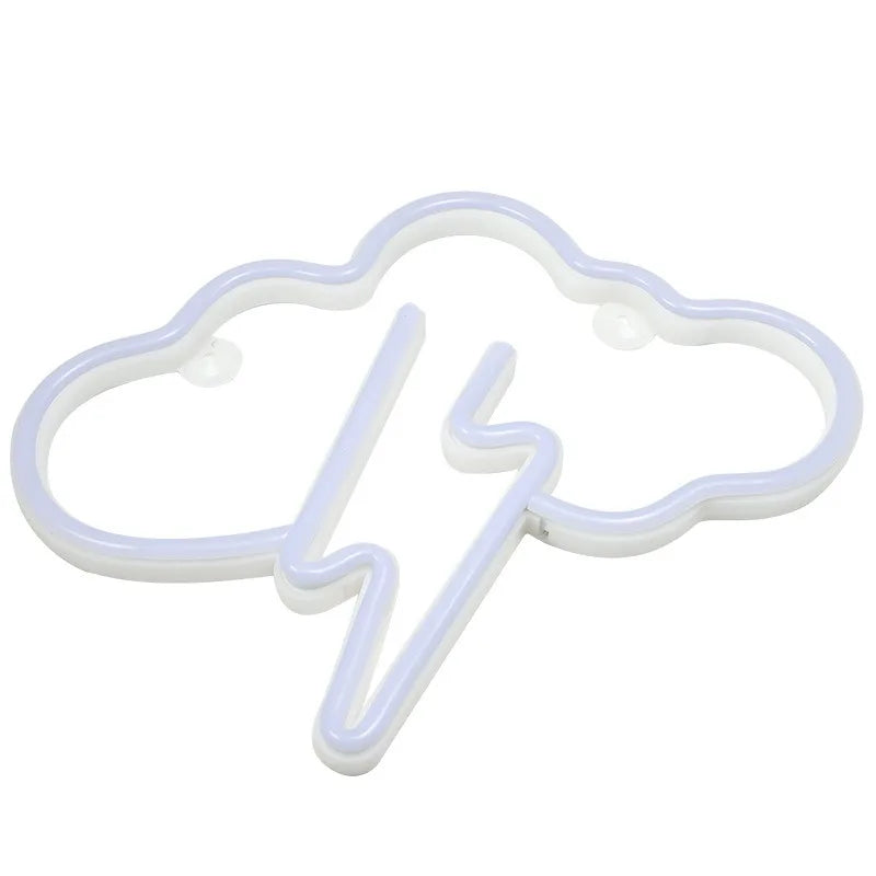 Lightning LED Neon Sign Clouds Night Light Battery/USB Operated for Children's Room Party Birthday Home Bar Gift Decoration