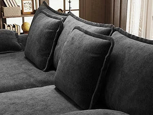 Sofa Couches 2-Seater Modular Sectional Sofa, 89''Comfy Loveseat with Throw, Deep Seat Small Sofa for Small Space