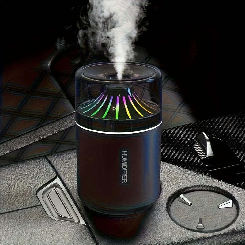 Mini portable car humidifier with large fog volume, colorful night light, with a high-end feel for home bedroom desktop